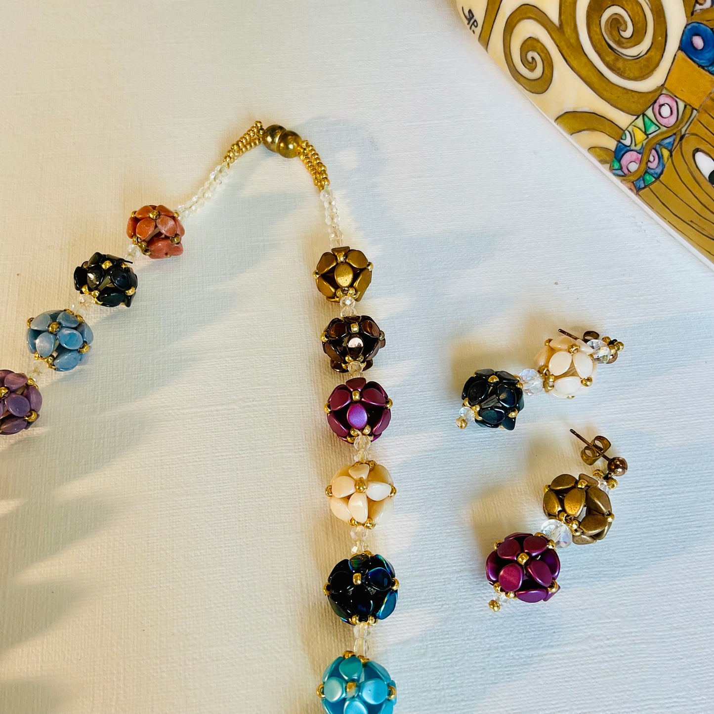 Collana ed orecchini artigianali fatti a mano perline Miyuki