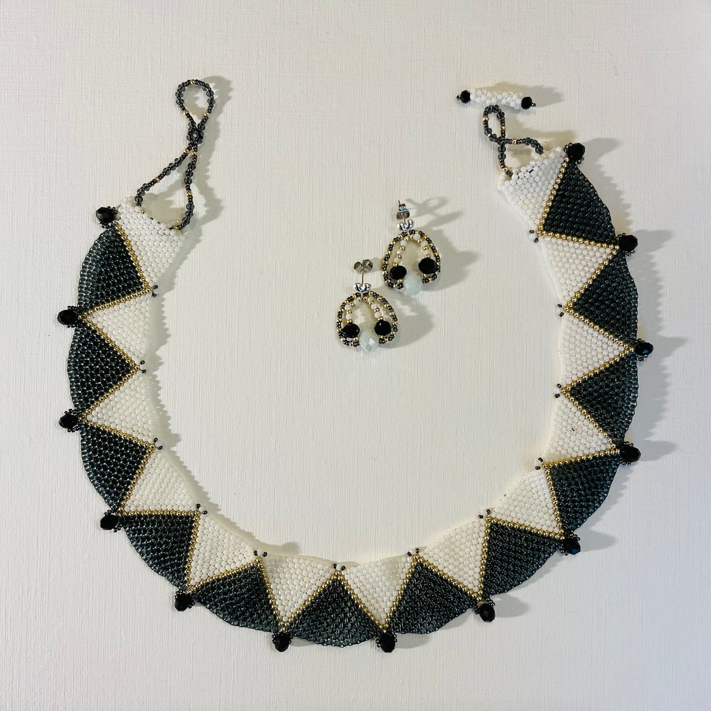 Collana ed orecchini artigianali fatti a mano perline Miyuki