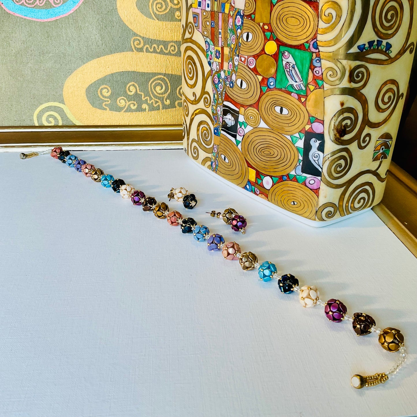 Collana ed orecchini artigianali fatti a mano perline Miyuki