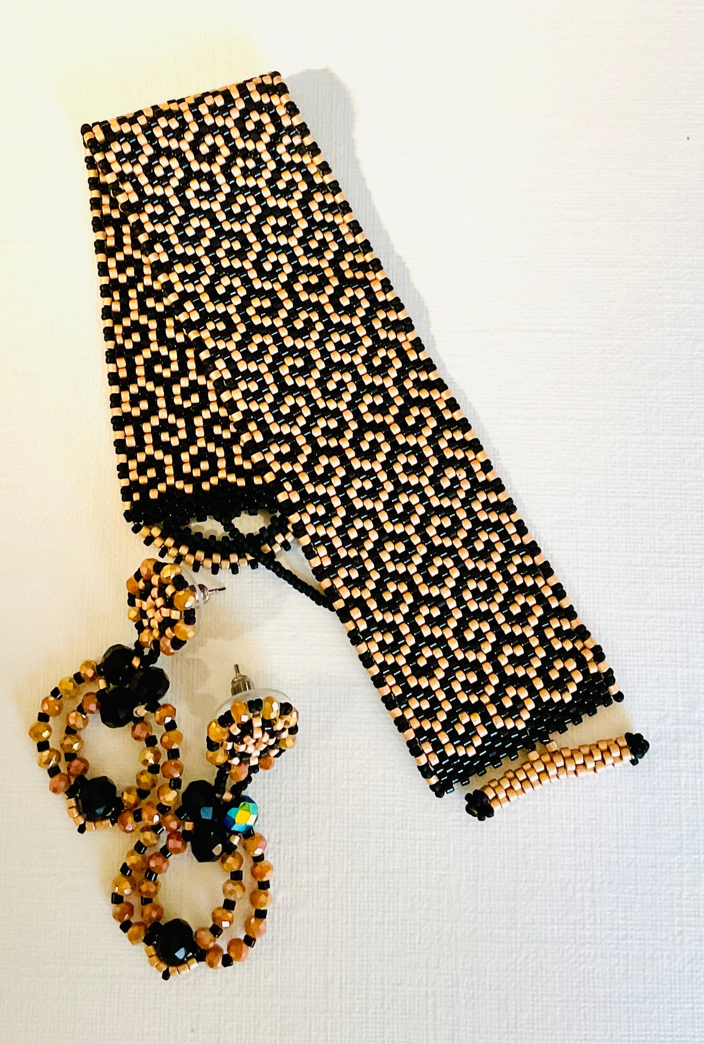 Bracciale con orecchini fatti a mano cn perline Miyuki