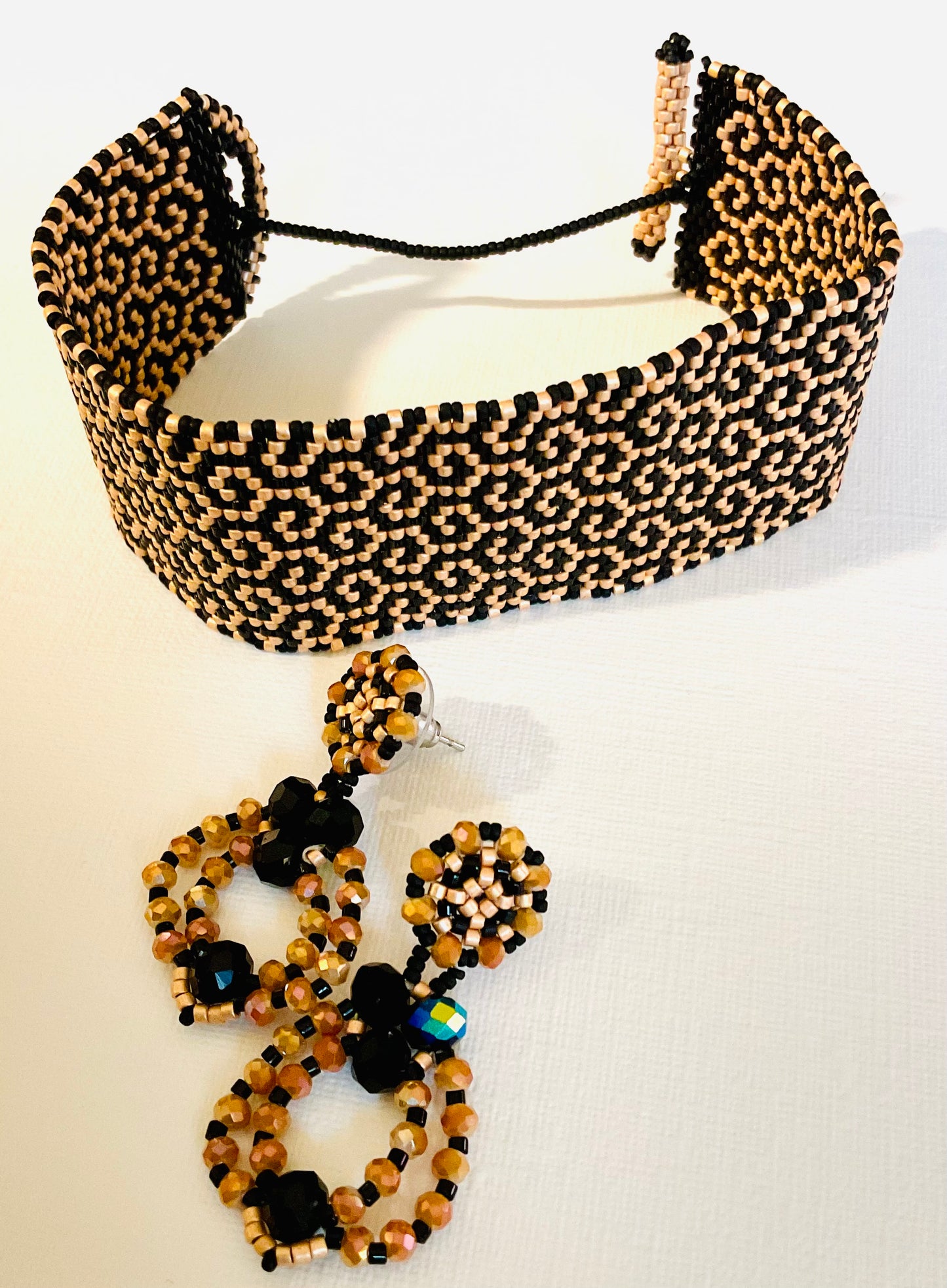 Bracciale con orecchini fatti a mano cn perline Miyuki
