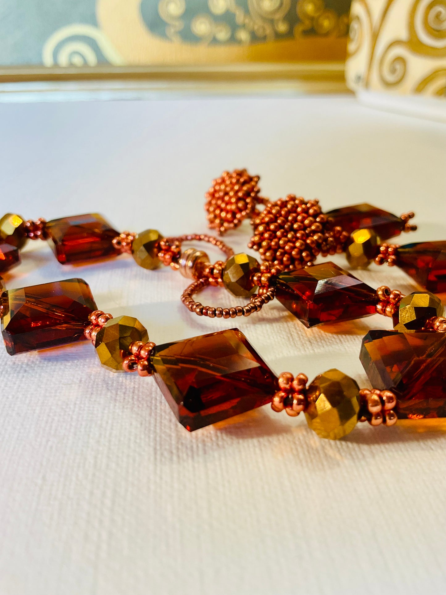 Bracciale con orecchini fatti a mano con perline in vetro Miyuki