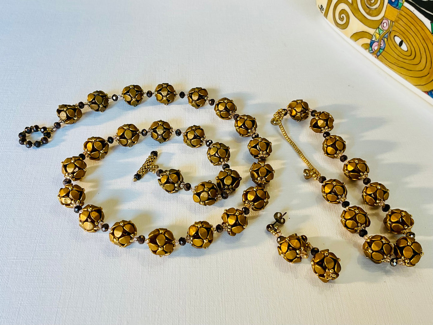 Collana con bracciale ed orecchini artigianali fatti a mano perline Miyuki