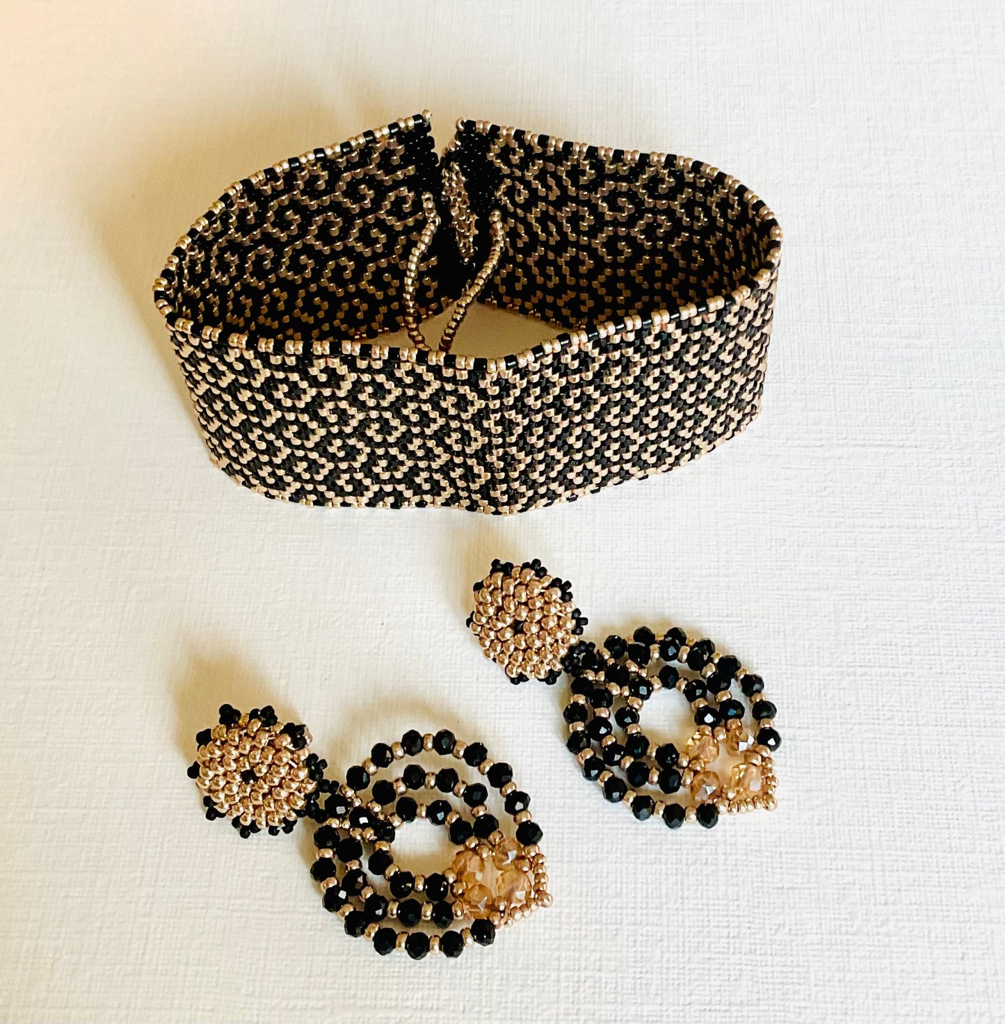 Bracciale con orecchini fatti a mano cn perline Miyuki