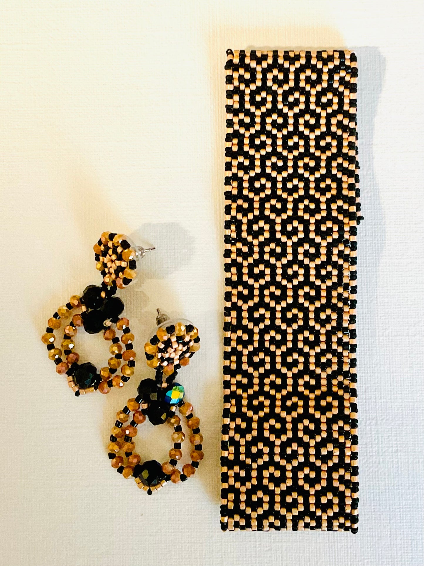 Bracciale con orecchini fatti a mano cn perline Miyuki