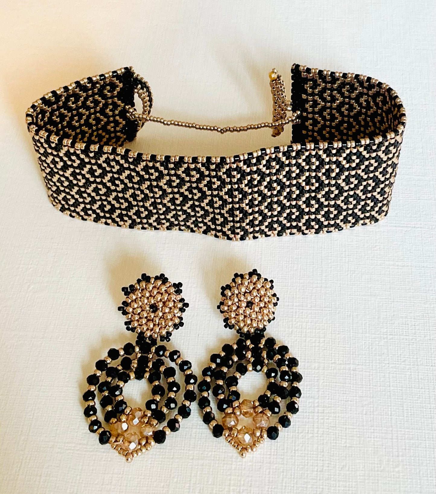 Bracciale con orecchini fatti a mano cn perline Miyuki