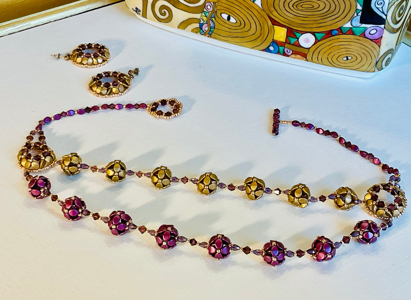 Collana ed orecchini artigianali fatti a mano  perline Miyuki 