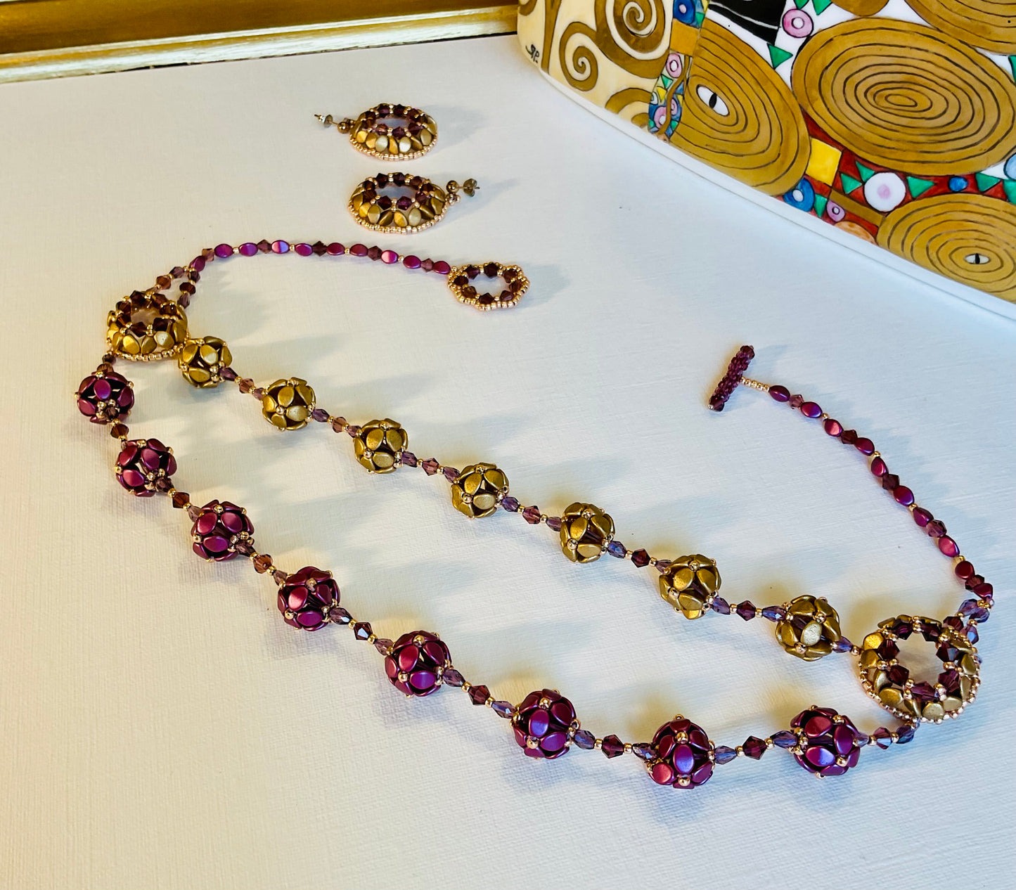 Collana ed orecchini artigianali fatti a mano  perline Miyuki 