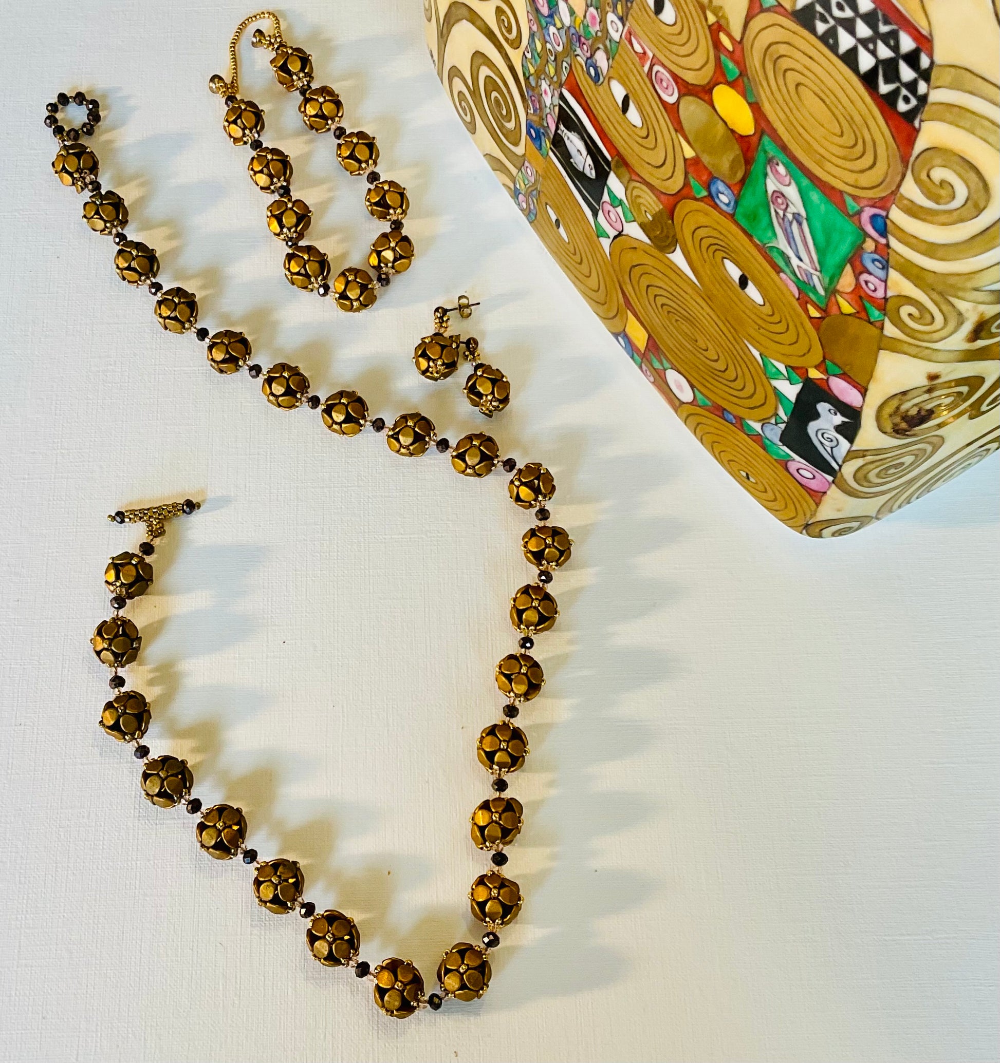 Collana con bracciale ed orecchini artigianali fatti a mano  perline Miyuki
