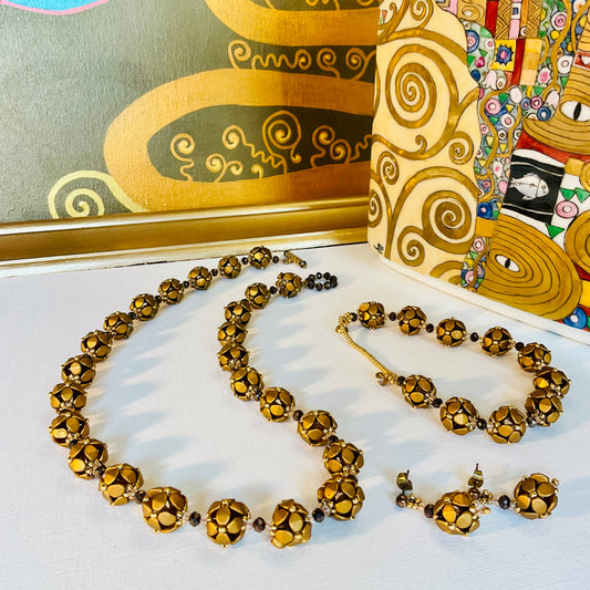 Collana con bracciale ed orecchini artigianali fatti a mano  perline Miyuki