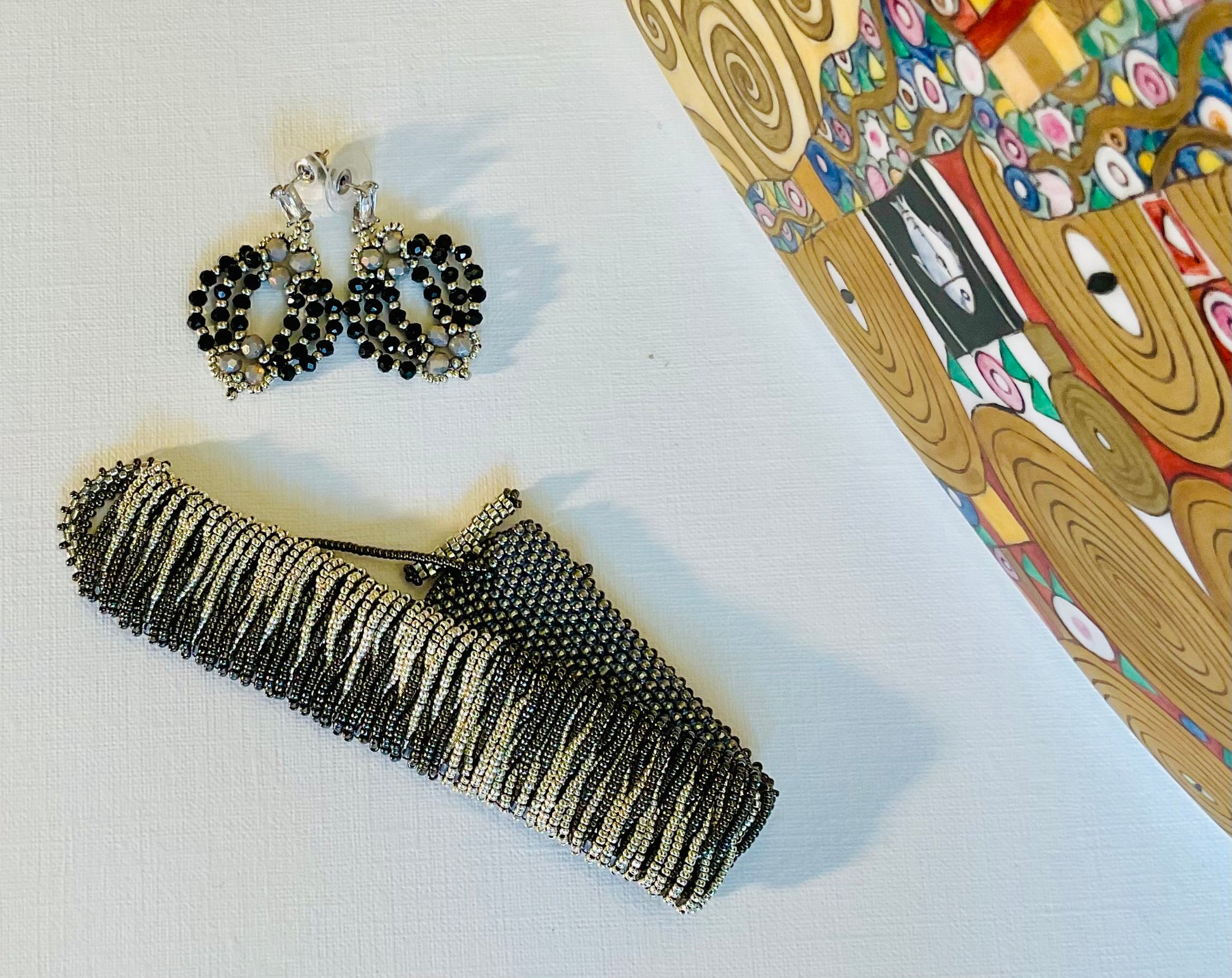 Bracciale con orecchini fatti a mano con perline in vetro Miyuki