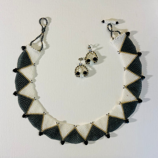 Collana ed orecchini artigianali fatti a mano  perline Miyuki 