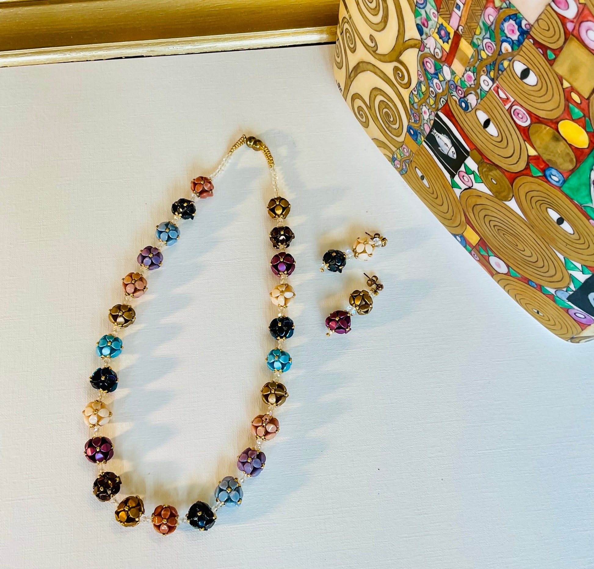 Collana ed orecchini artigianali fatti a mano  perline Miyuki 