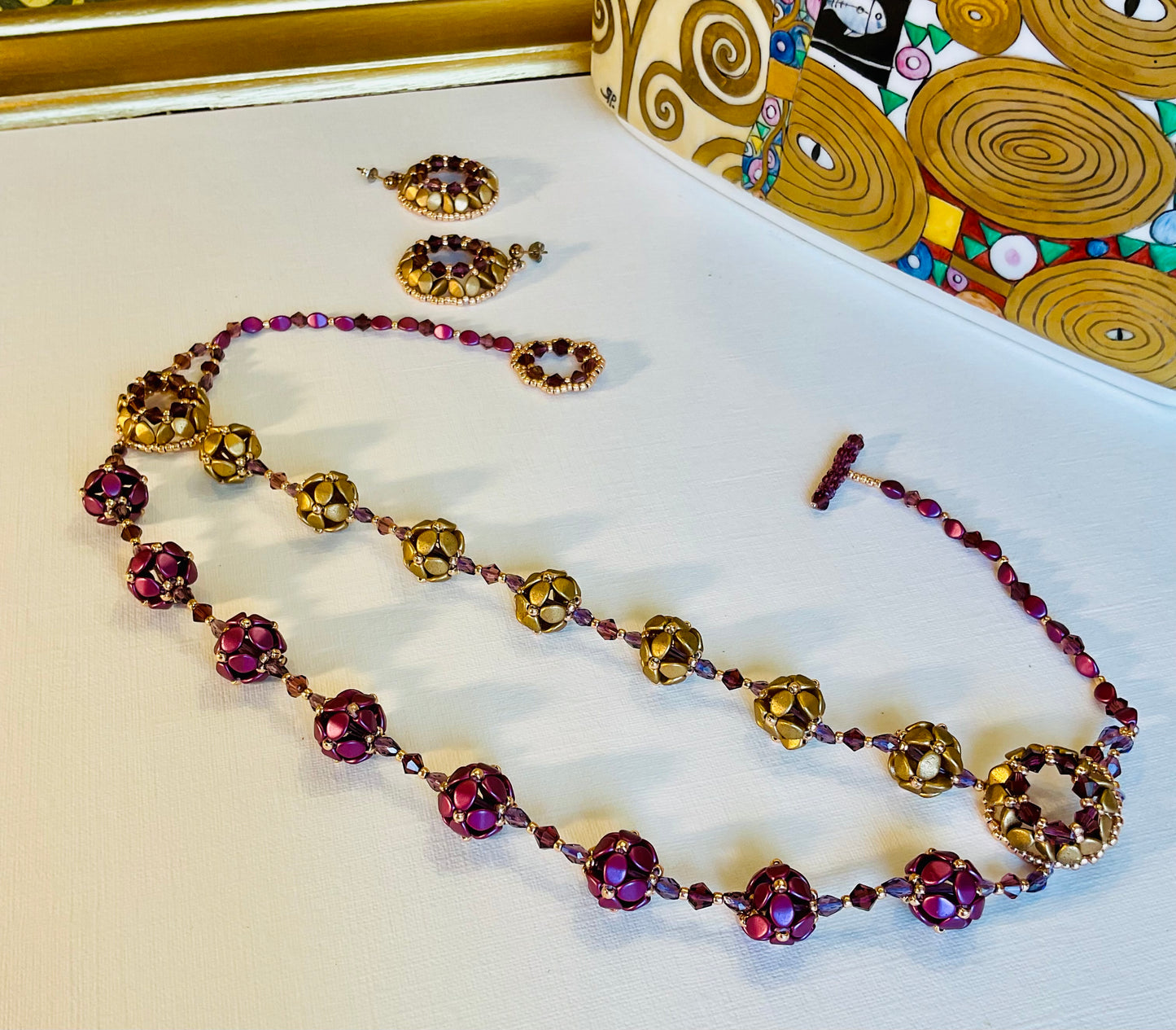 Collana ed orecchini artigianali fatti a mano  perline Miyuki 