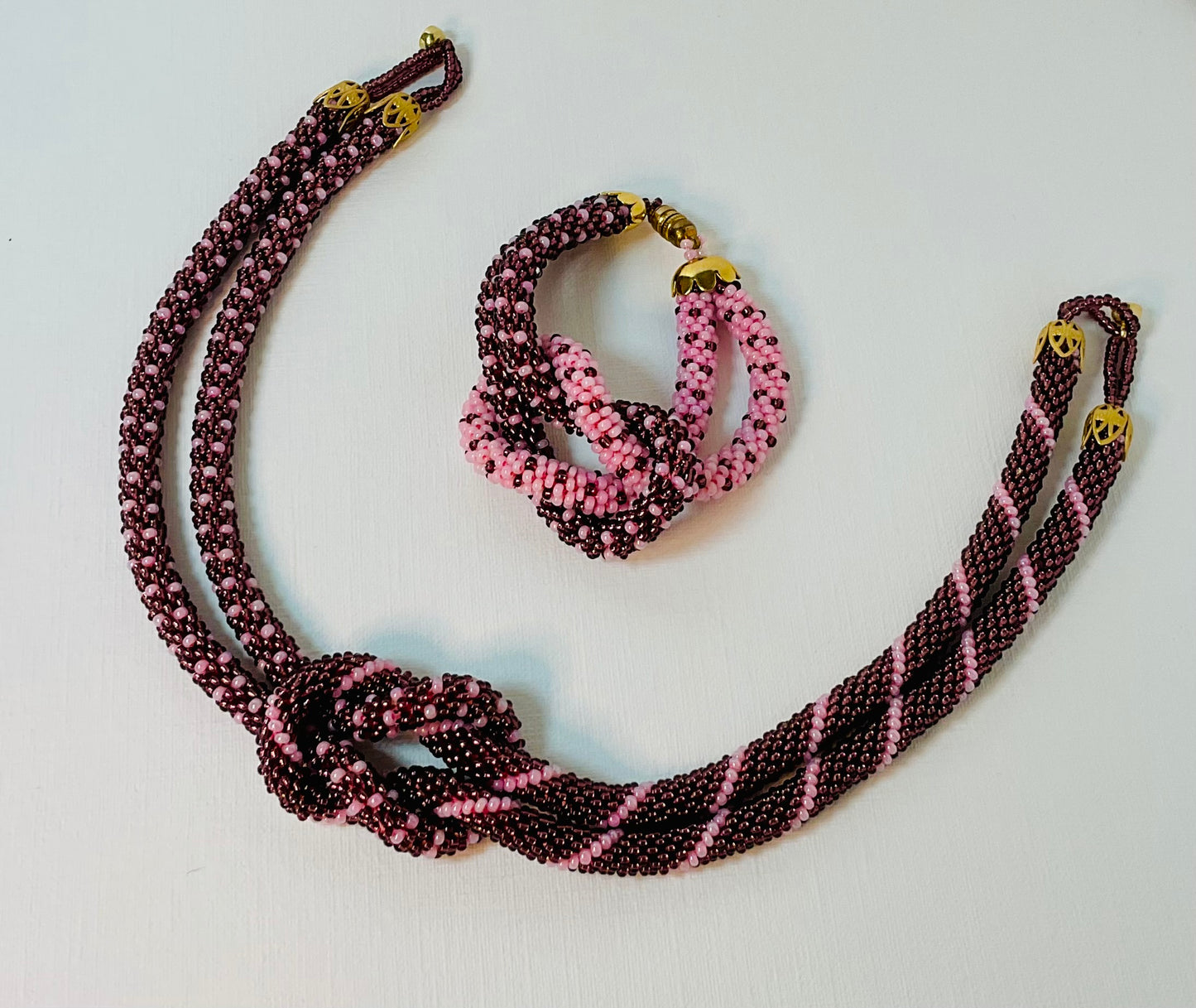 Collana e bracciale fatti a mano con perline in vetro Miyuki 