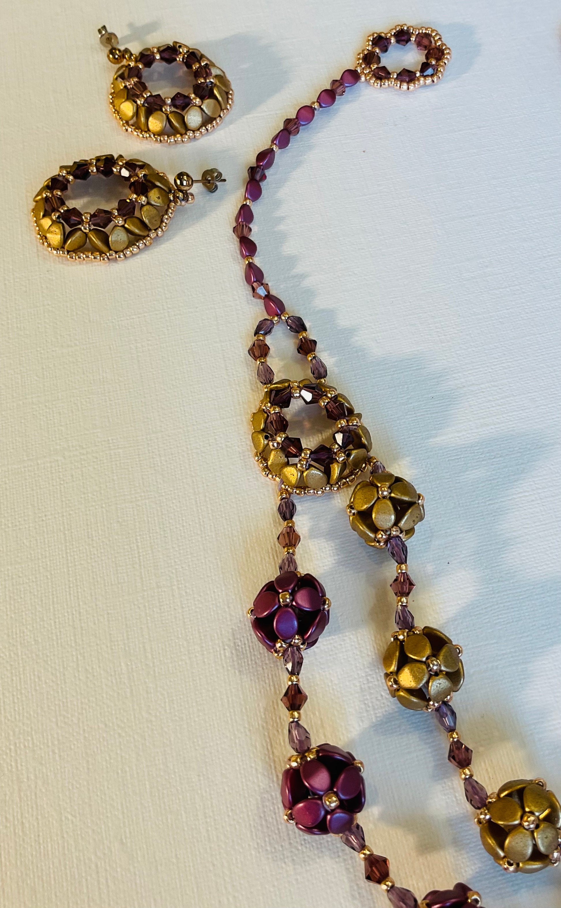 Collana ed orecchini artigianali fatti a mano  perline Miyuki 