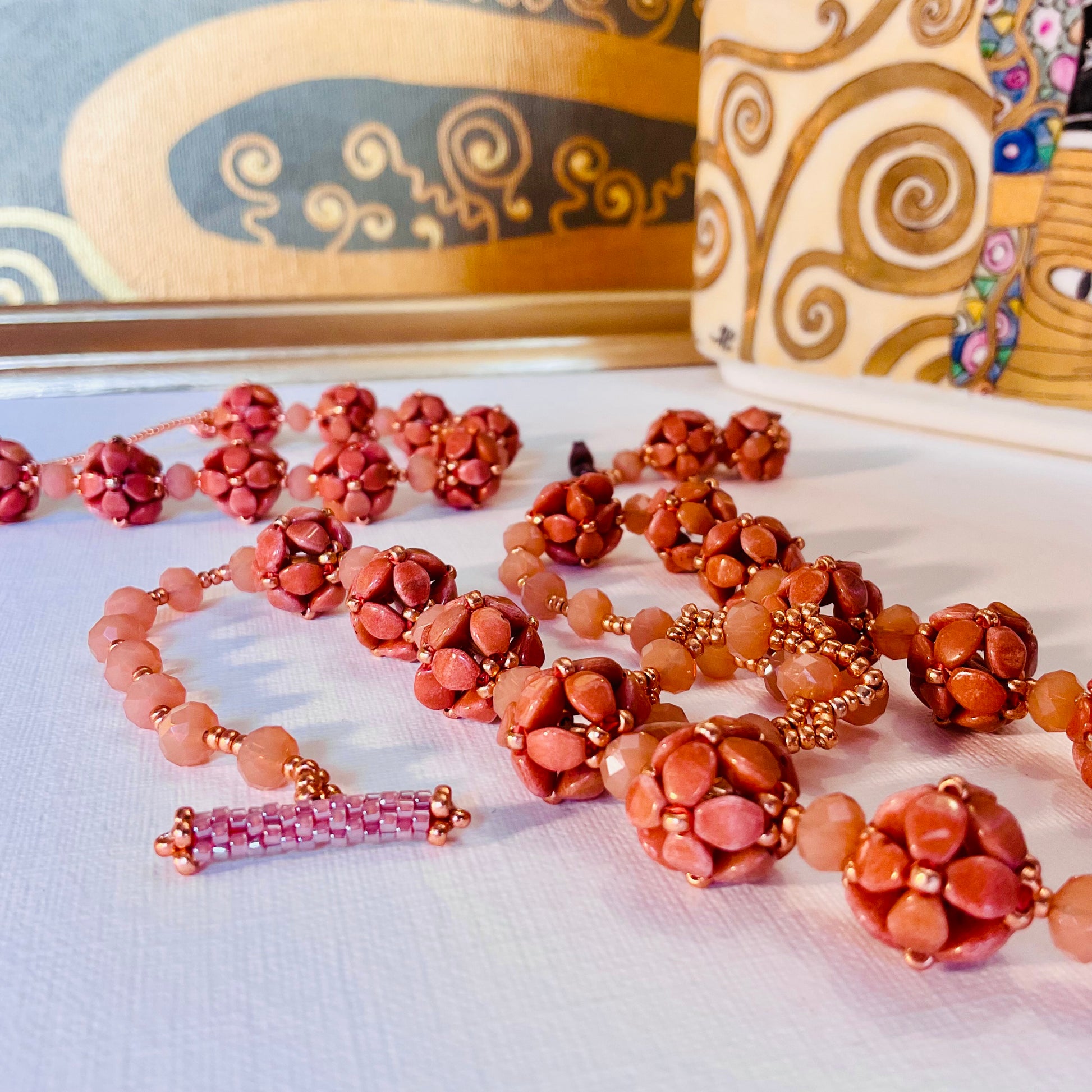 Collana con bracciale ed orecchini artigianali fatti a mano  perline Miyuki