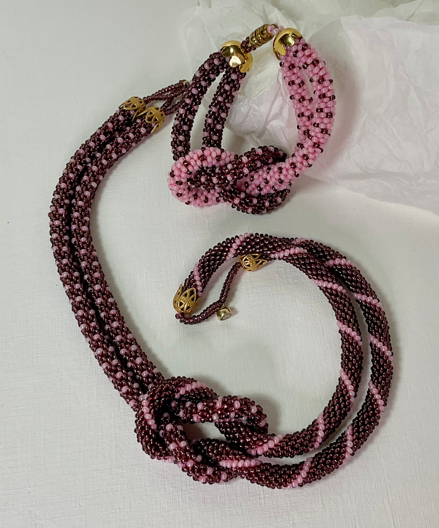 Collana e bracciale fatti a mano con perline in vetro Miyuki 