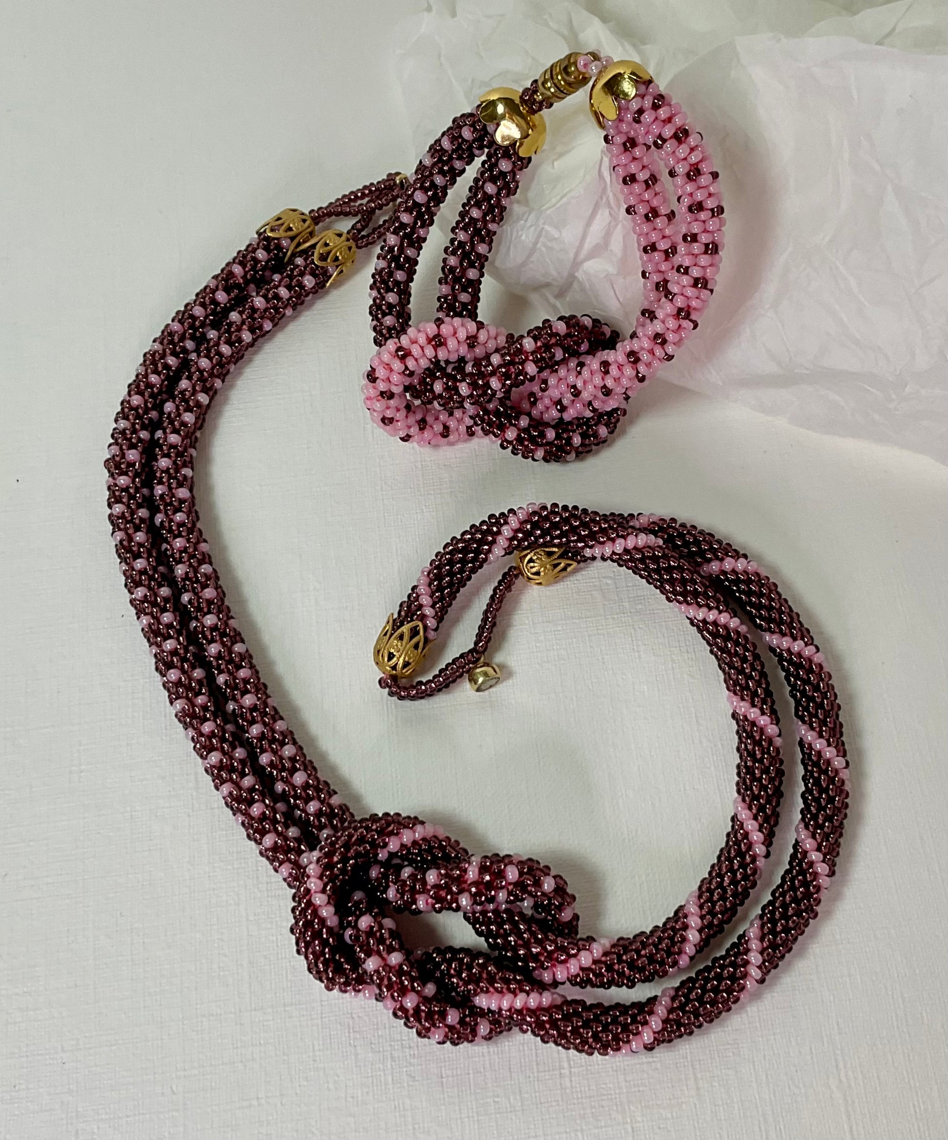 Collana e bracciale fatti a mano con perline in vetro Miyuki 