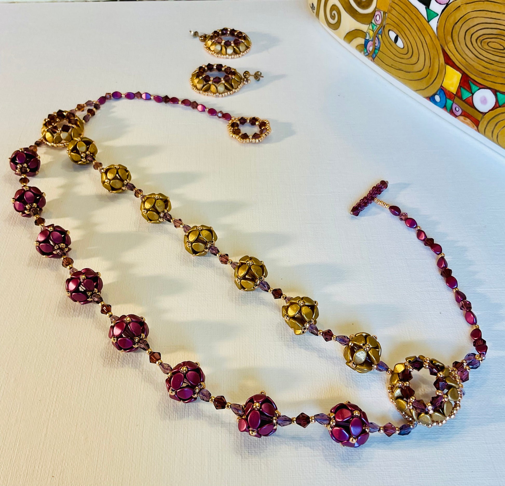 Collana ed orecchini artigianali fatti a mano  perline Miyuki 