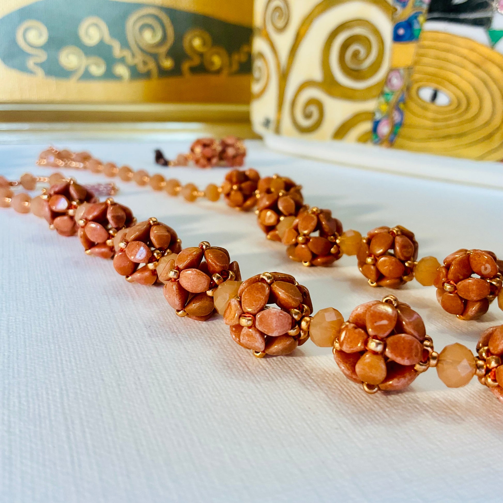 Collana con bracciale ed orecchini artigianali fatti a mano  perline Miyuki