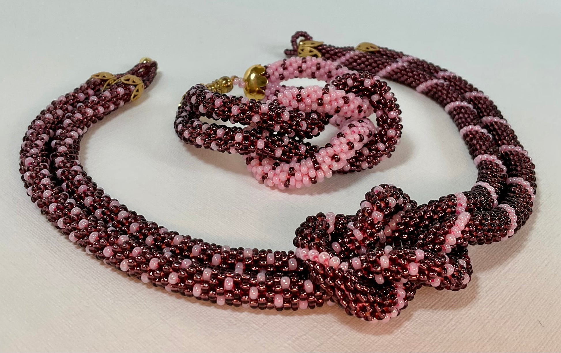 Collana e bracciale fatti a mano con perline in vetro Miyuki 