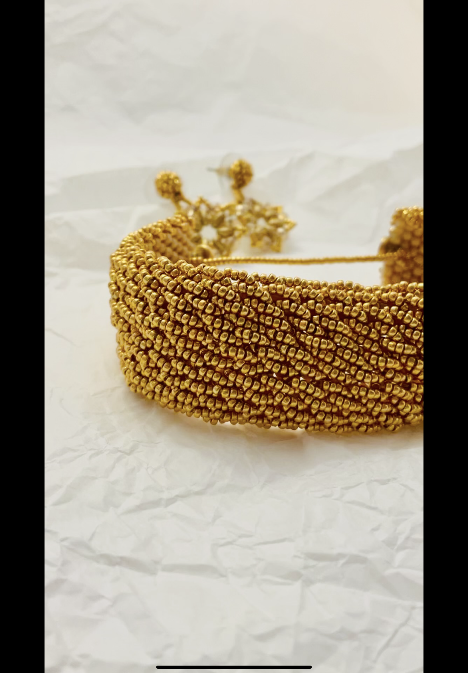 Bracciale con orecchini fatti a mano con perline in vetro Miyuki
