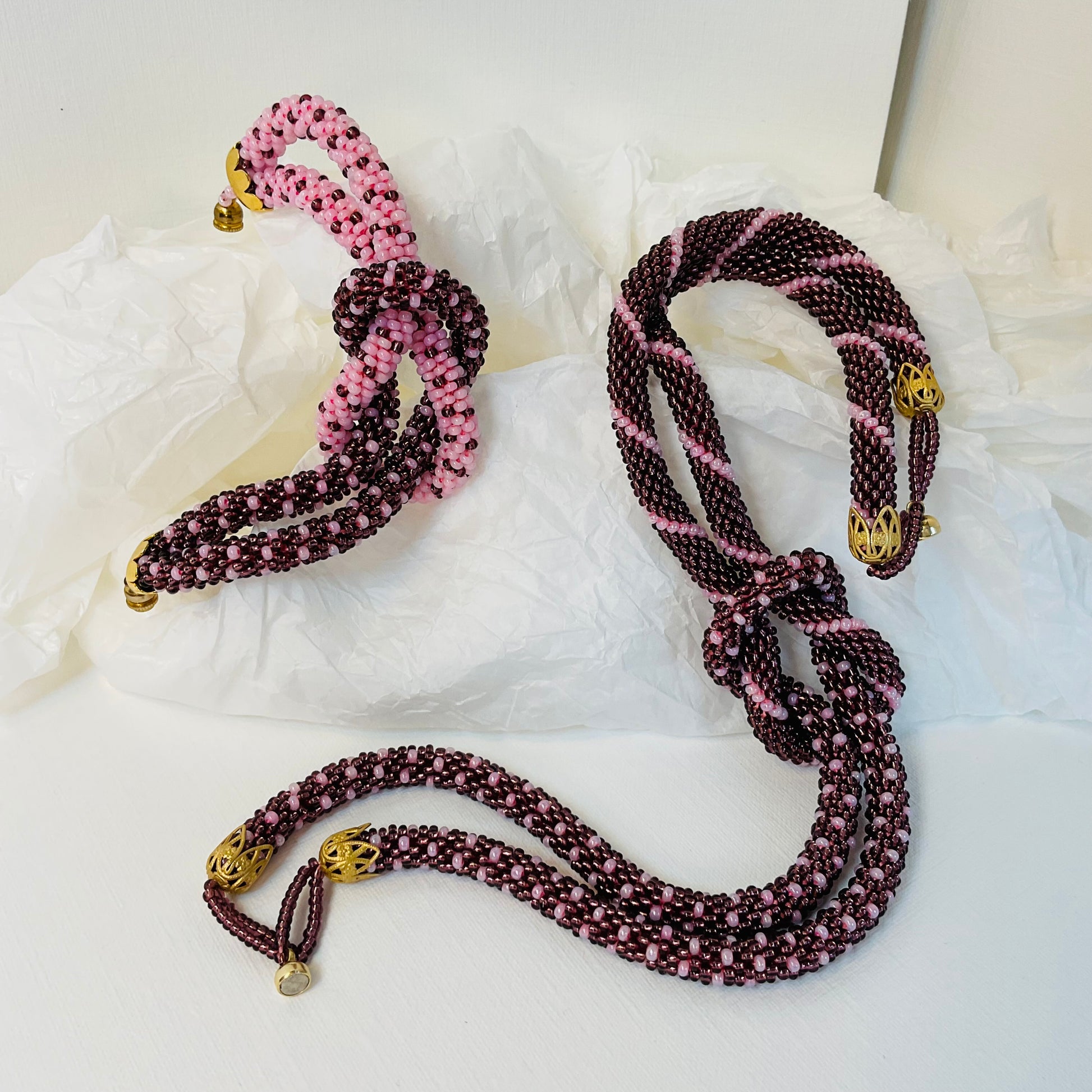 Collana e bracciale fatti a mano con perline in vetro Miyuki 