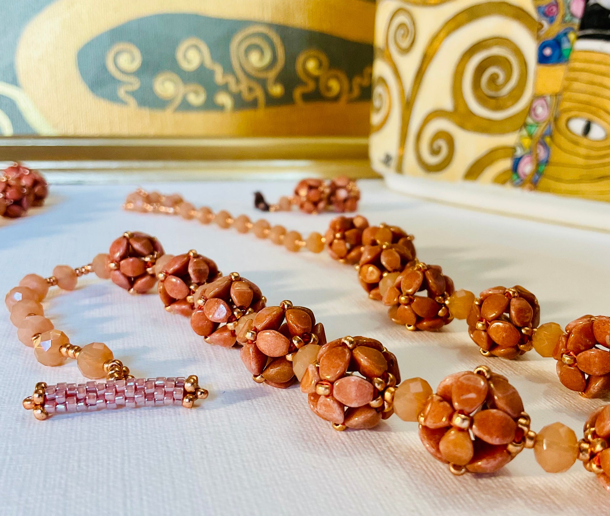 Collana con bracciale ed orecchini artigianali fatti a mano  perline Miyuki