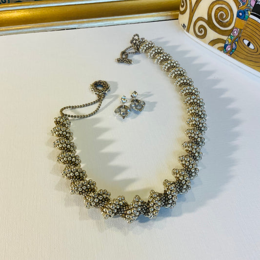 Collana ed orecchini artigianali fatti a mano  perline Miyuki 