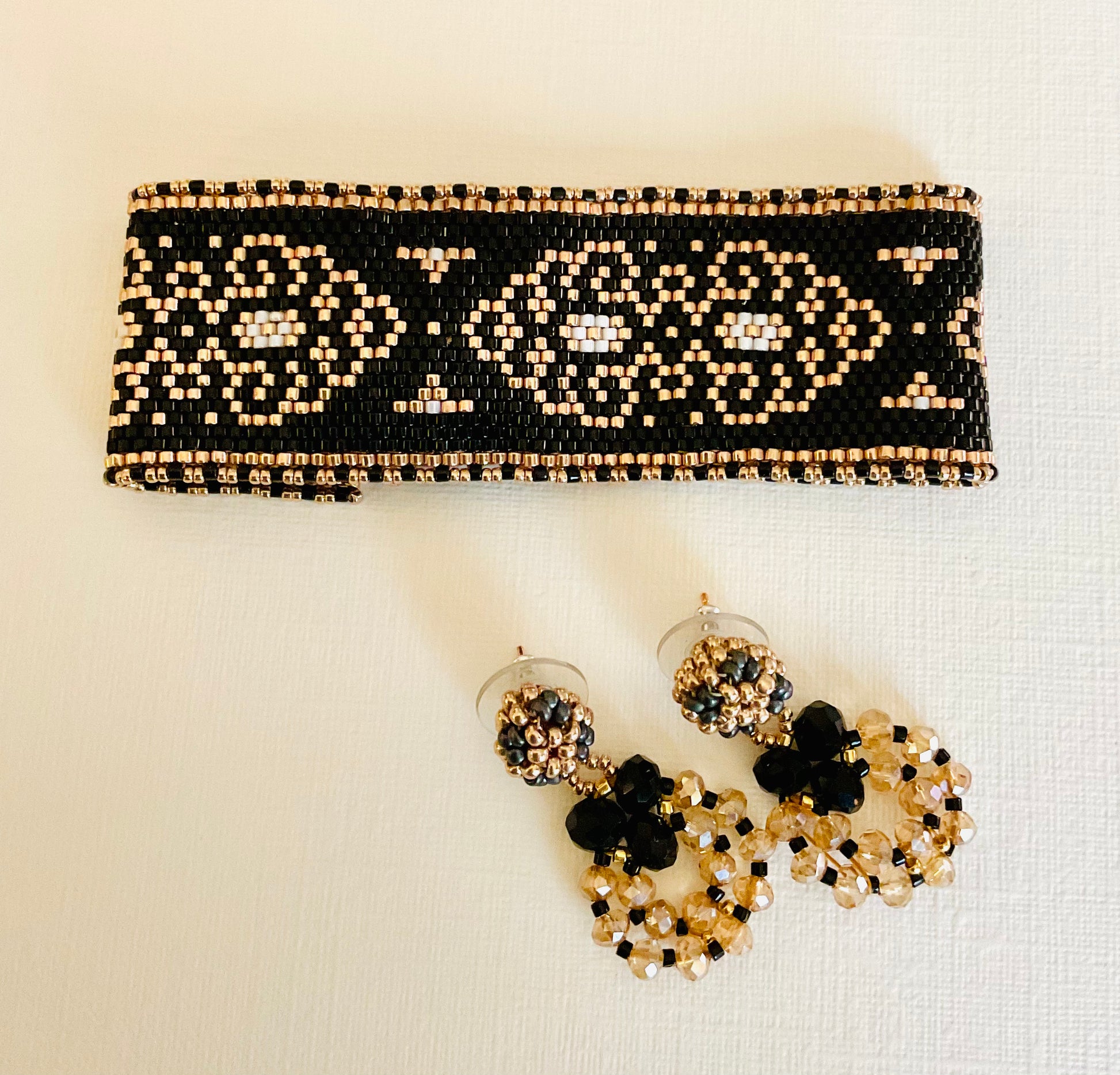 Bracciale con orecchini fatti a mano cn perline Miyuki