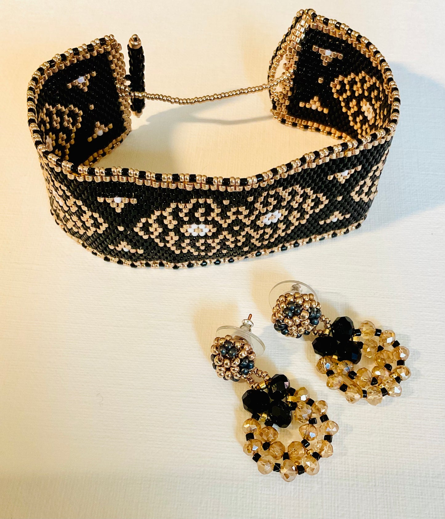 Bracciale con orecchini fatti a mano cn perline Miyuki