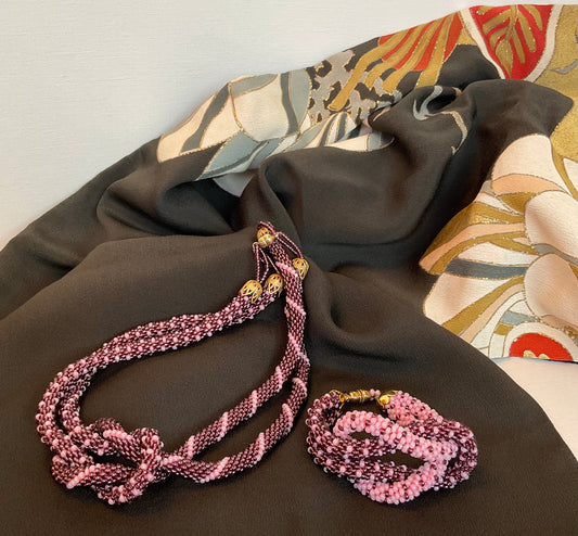 Collana e bracciale fatti a mano con perline in vetro Miyuki 